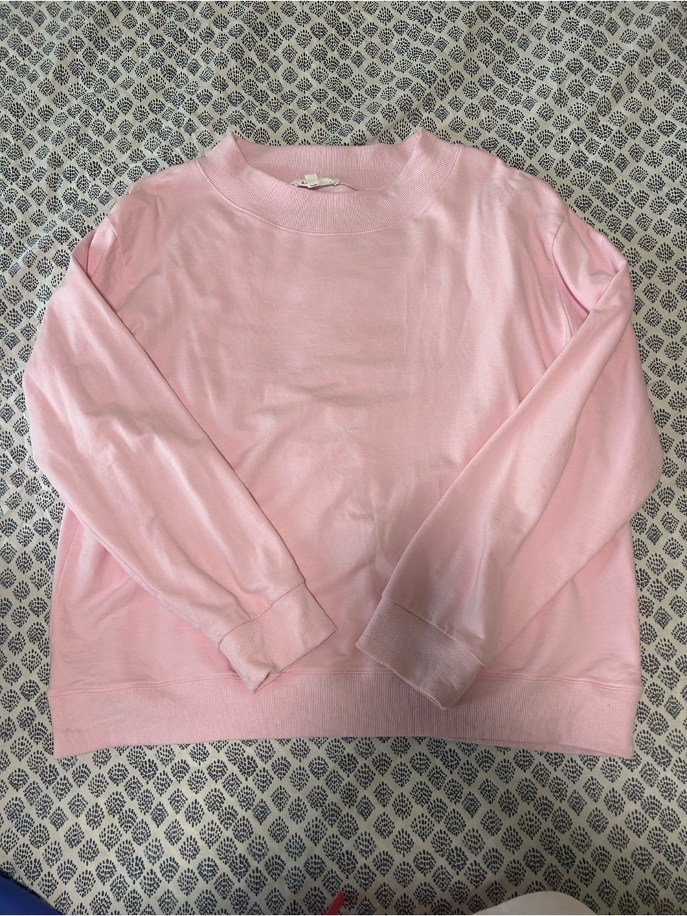 Lightweight Mockneck Sweatshirt in Light Pink